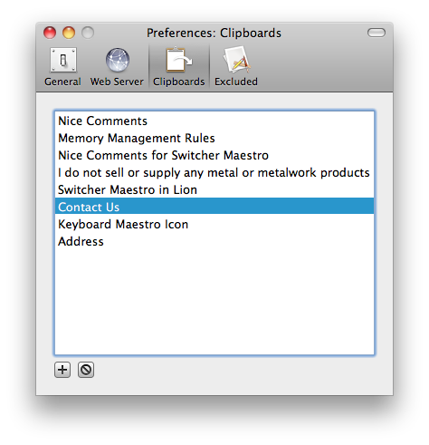 Preferences Clipboards Pane