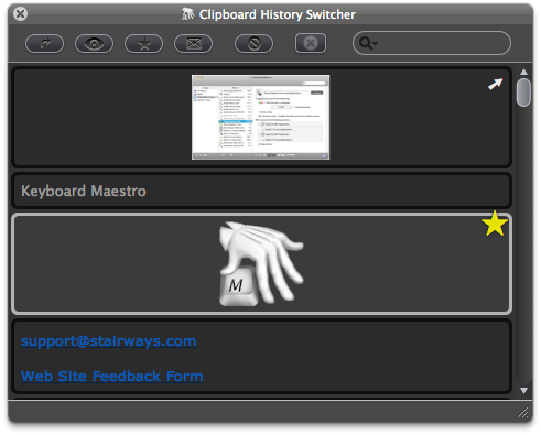 Clipboard History Switcher Window