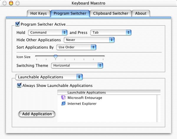 Program Switcher Tab