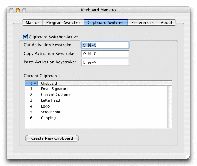 Clipboard Switcher Window Pane